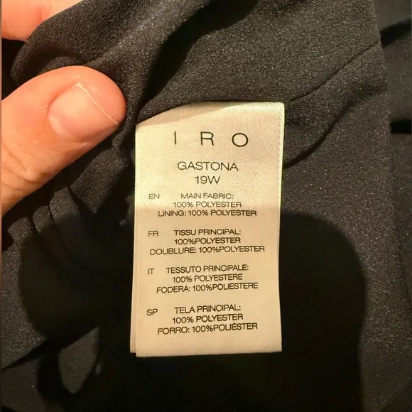 IRO PARIS “Gastona” Black Low-Cut Mini Dress Size 34 XS 0 2 - Picture 7 of 12